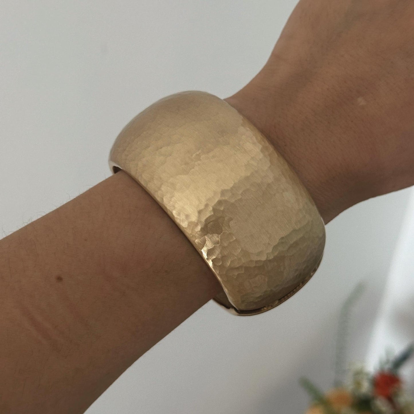 Punk Minimalist Round Geometric Plated Alloy Wide Cuff Bracelet
