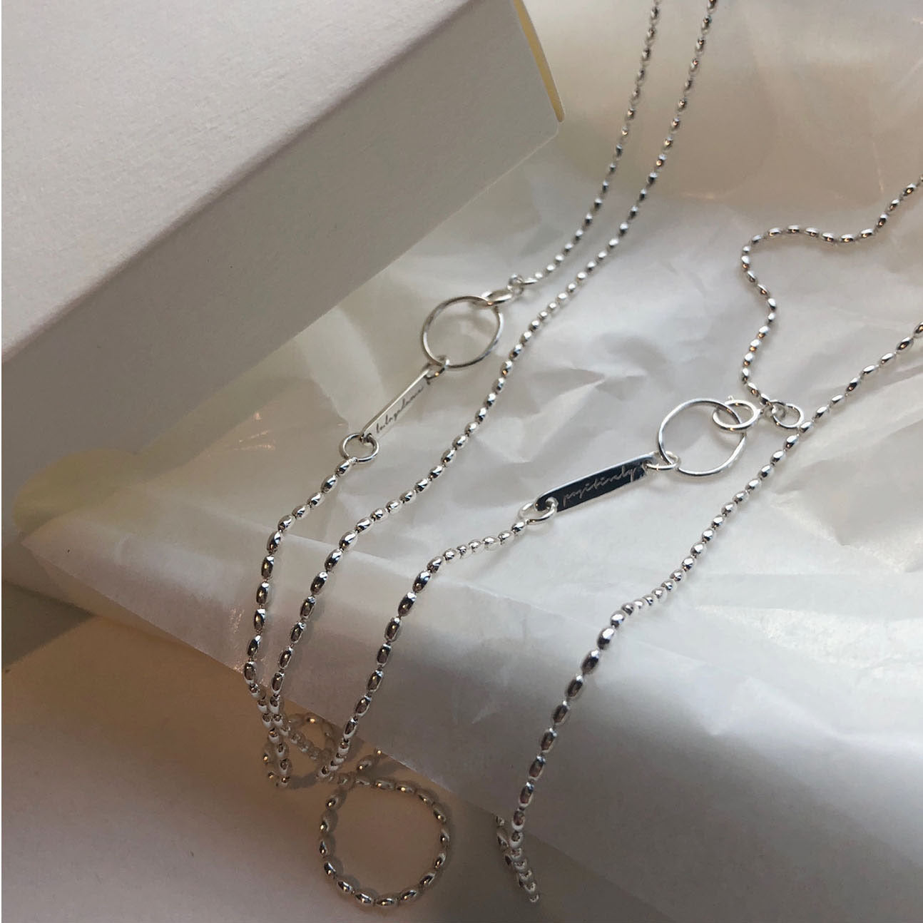 Rhinestone-Inlaid Olive Bead Pendant Necklace for Women in 925 Sterling Silver with Rhombus Shape and Snake Chain, Minimalist and Rustic Style