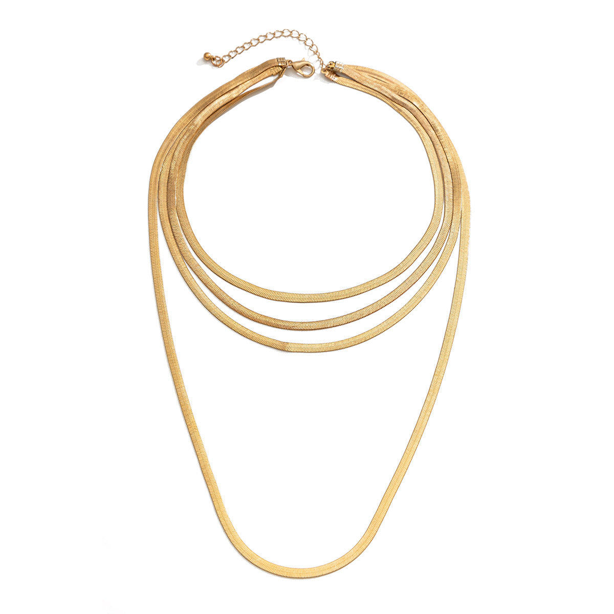 Collar Minimalista con Cadena de Serpiente en Forma de V para Mujer, Colgante Geométrico de Cobre con Acabado Galvanizado