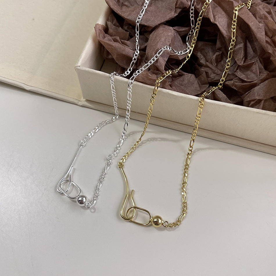 Collar Minimalista de Plata de Ley 925 con Estrellas Geométricas y Cuentas para Mujer
