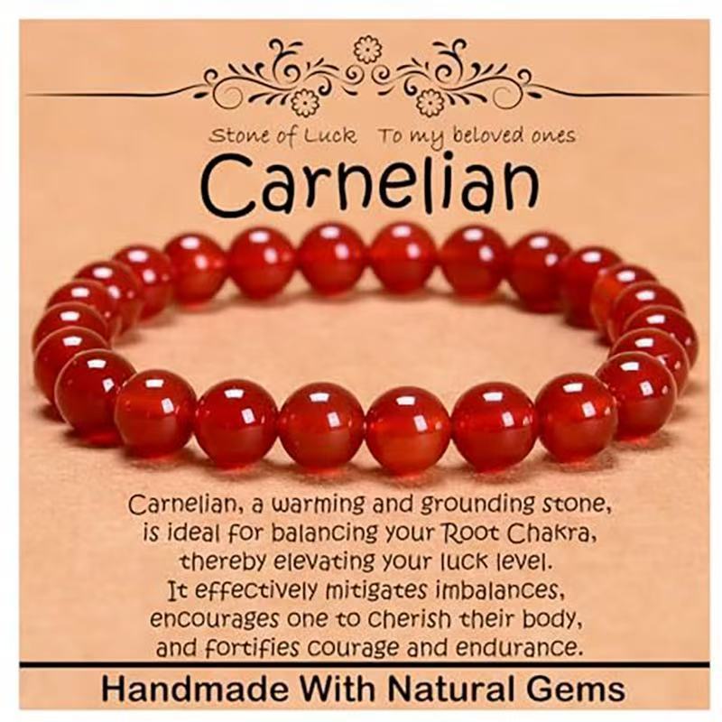 Minimalist Natural Stone Beaded Bracelet Unisex Geometric Round Handmade Jewelry Gift