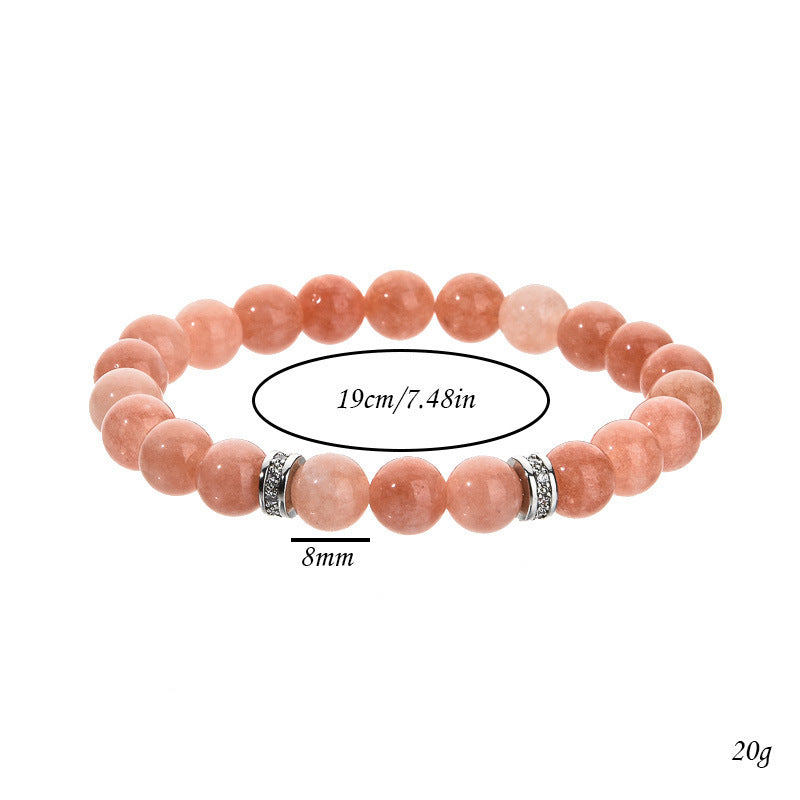 Elegant Geometric Aquamarine Amethyst Sunstone Beaded Bracelet Unisex Fashion Jewelry
