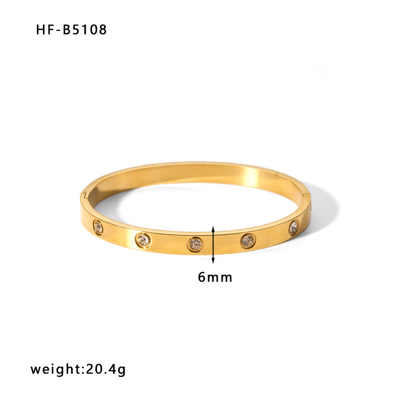 Fashionable 18K Gold Plated Stainless Steel Irregular Star Bracelet for Women