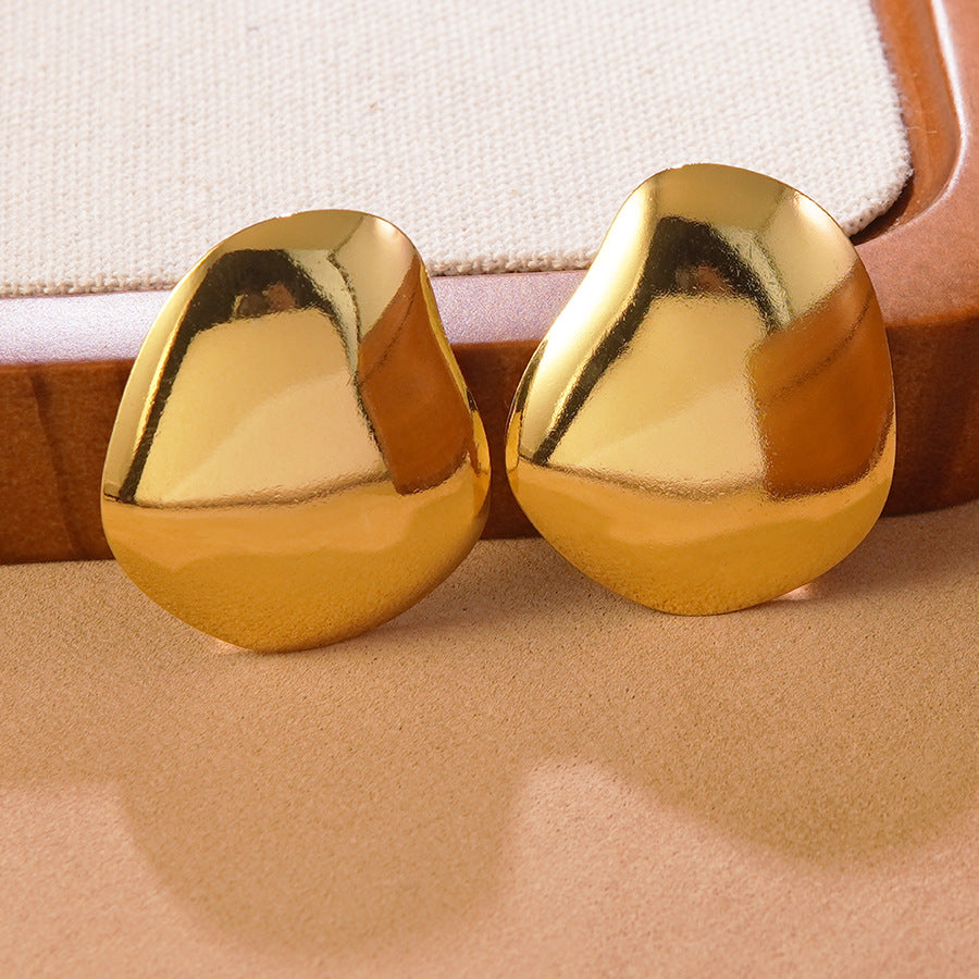 Orecchini a perno da donna eleganti geometrici in acciaio inossidabile lucido