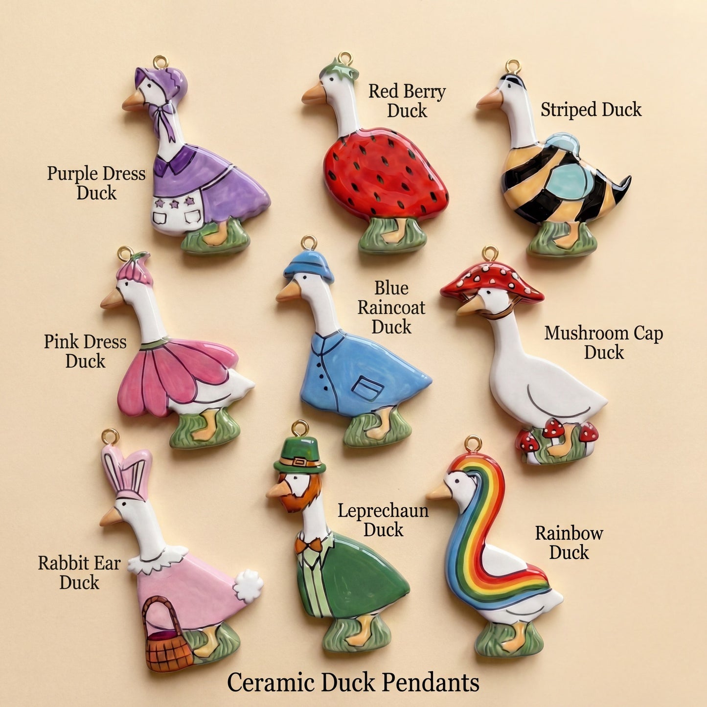 Sweet Cartoon Animal Stainless Steel 18K Gold Plated PVD Charm Bar