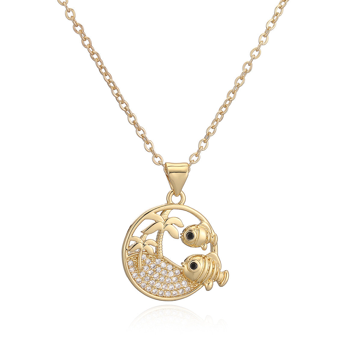 Minimalist Geometric Brass Pendant Necklace