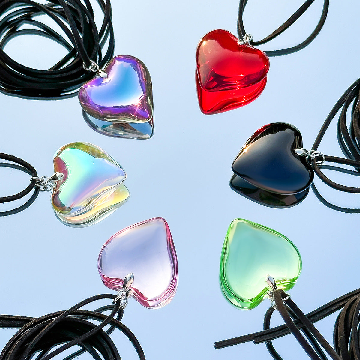 Catenella da vita con nappe e ciondolo a forma di cuore colorato minimalista da donna con chiusura a moschettone