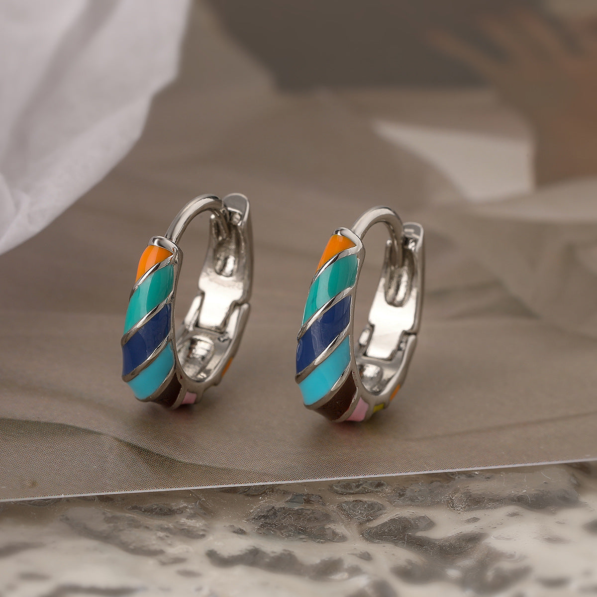 Bohemian Style Irregular Geometric Copper Hoop Earrings with Gold Plating for Women
