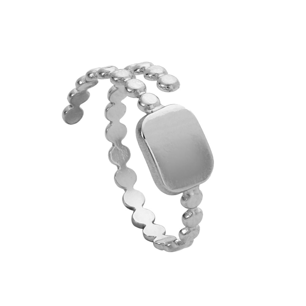 Minimalist Geometric Round Hollow Plated Titanium Steel Open Ring for Unisex