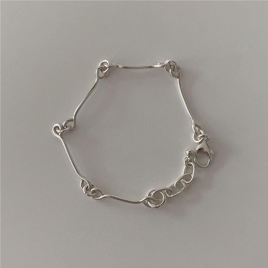 Minimalist 925 Sterling Silver Geometric Handmade Bracelet