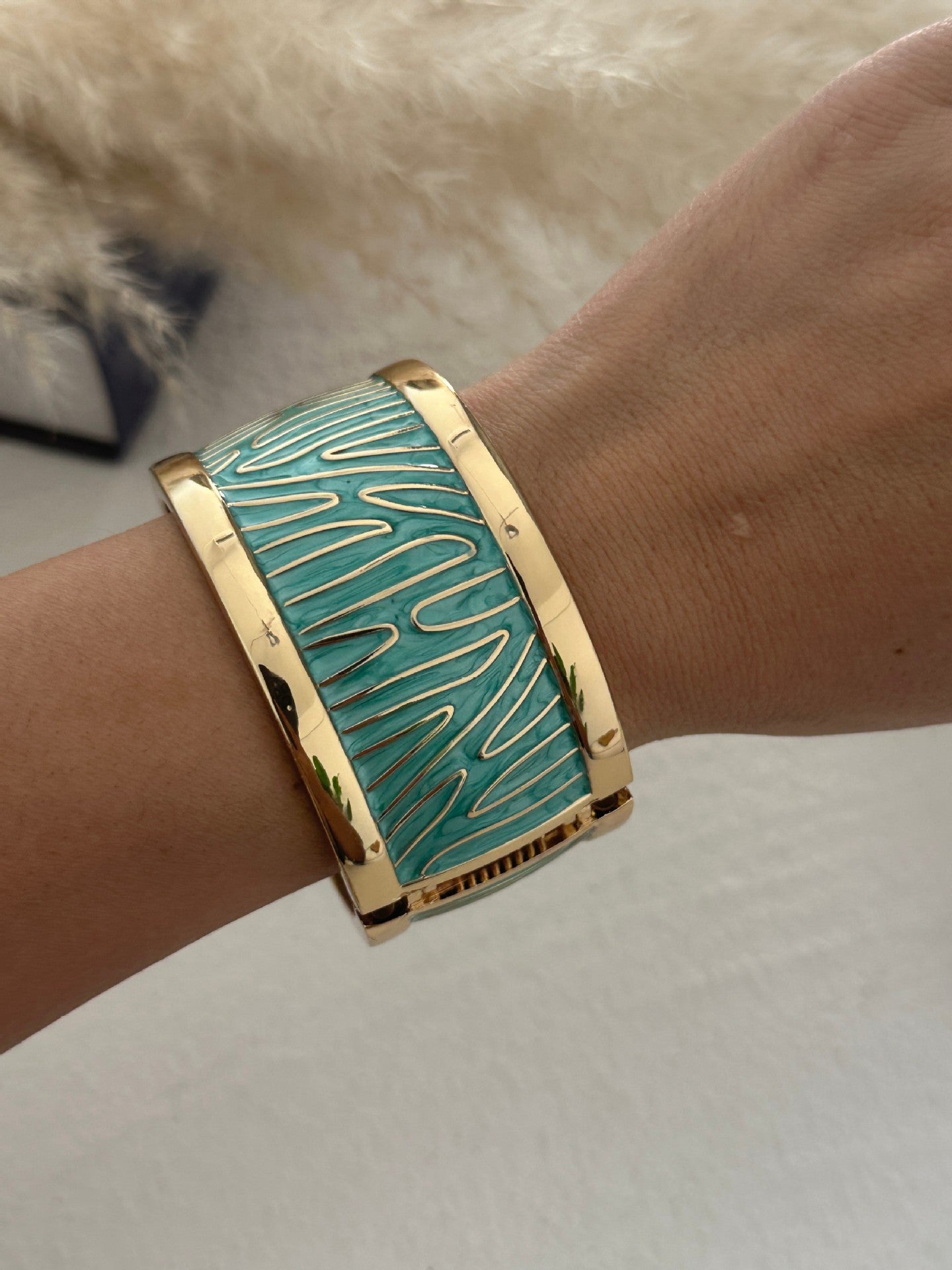 Bracciale a Polsino Aperto Ovale Rotondo Geometrico in Smalto ad Olio Gocciolante Colorato Minimalista Bohemien