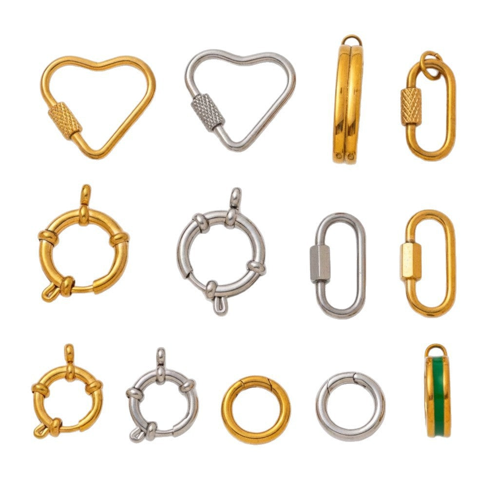 Vintage 18K Gold Plated Stainless Steel Irregular Pendant Charm Bar for Women