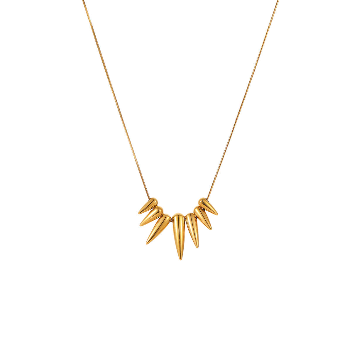 Collana da Donna Punk Geometrica a Proiettile in Acciaio Inossidabile con Finitura Placcata