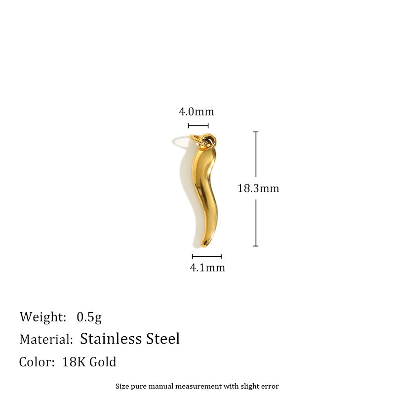 18K Gold Plated Stainless Steel Heart Charm Bar for Women