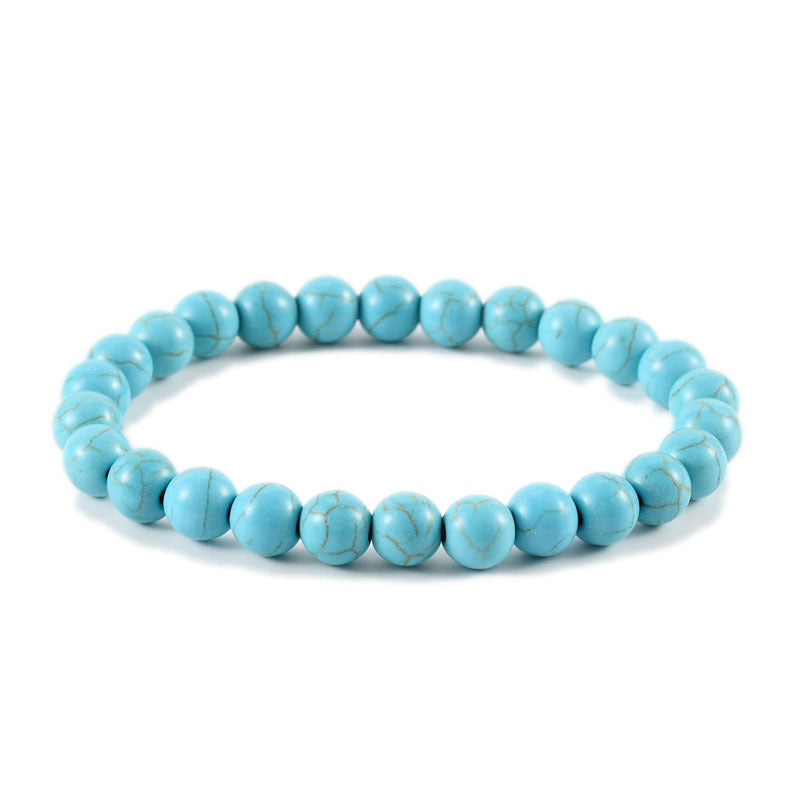 Geometric Natural Stone Agate Beaded Bracelet Unisex Handmade Jewelry