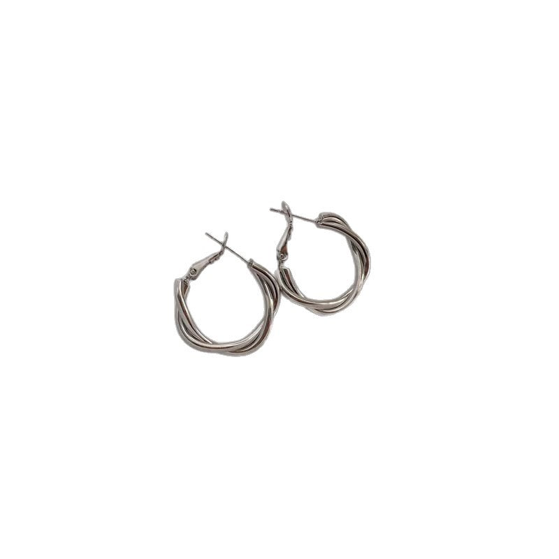 Aretes Geométricos Minimalistas de Cobre con Acabado Chapado para Mujer Pendientes Modernos y Versátiles