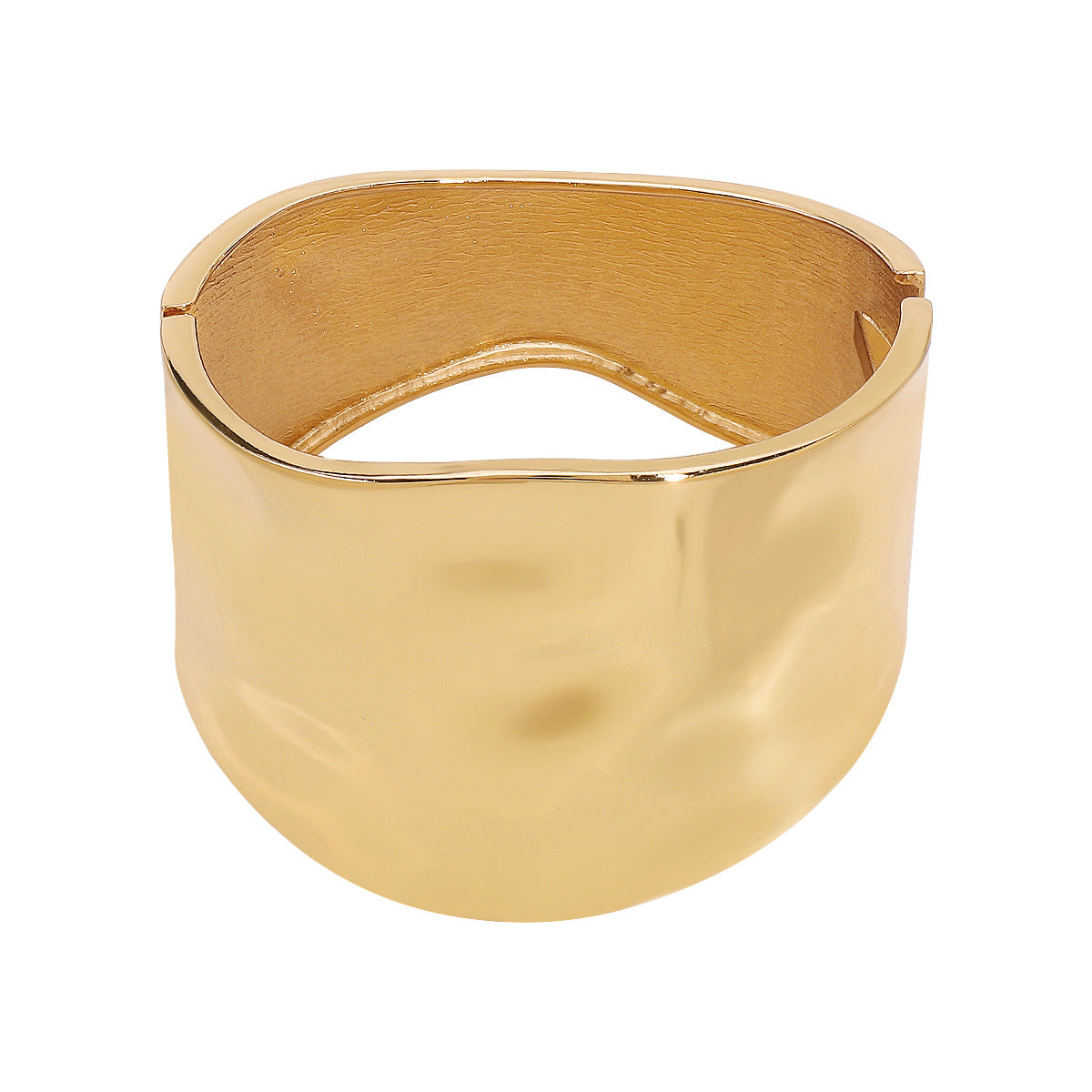Pulsera de aleación geométrica minimalista con acabado pulido y diseño de muelle para mujer