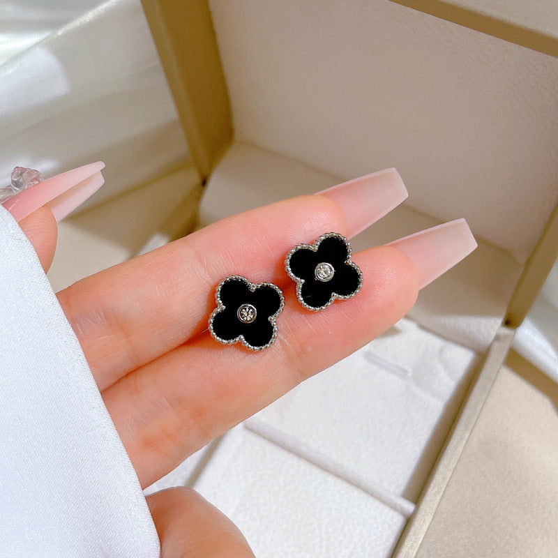 Minimalist Sweet Geometric Titanium Steel Plated Stud Earrings