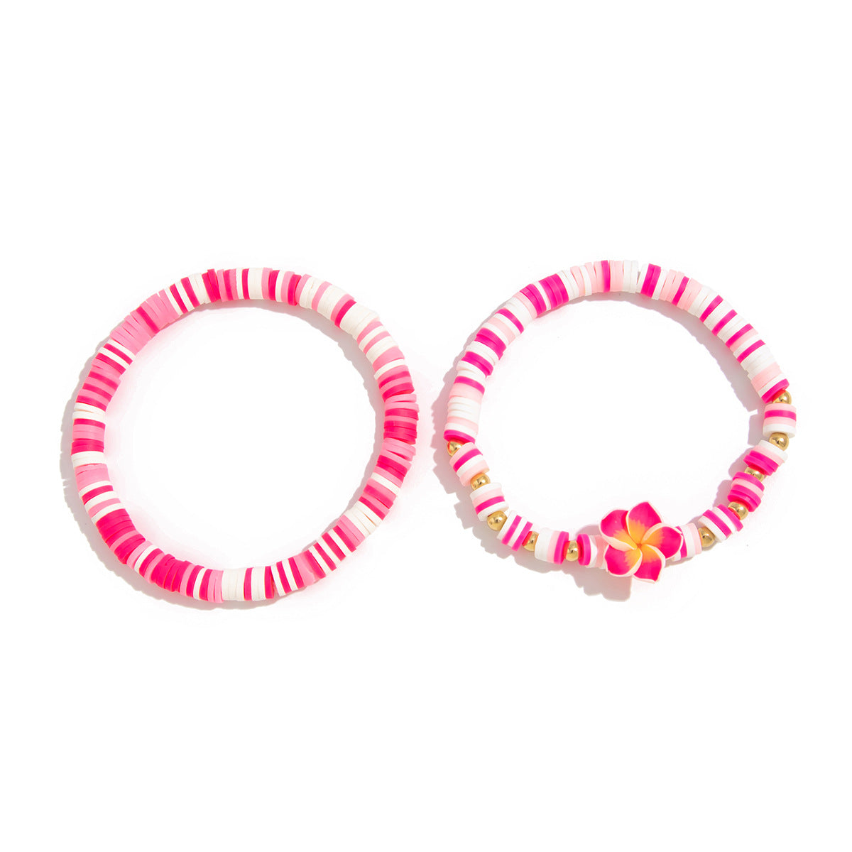 Pulsera de arcilla polimérica floral fresca y dulce con cuentas coloridas para vacaciones en la playa