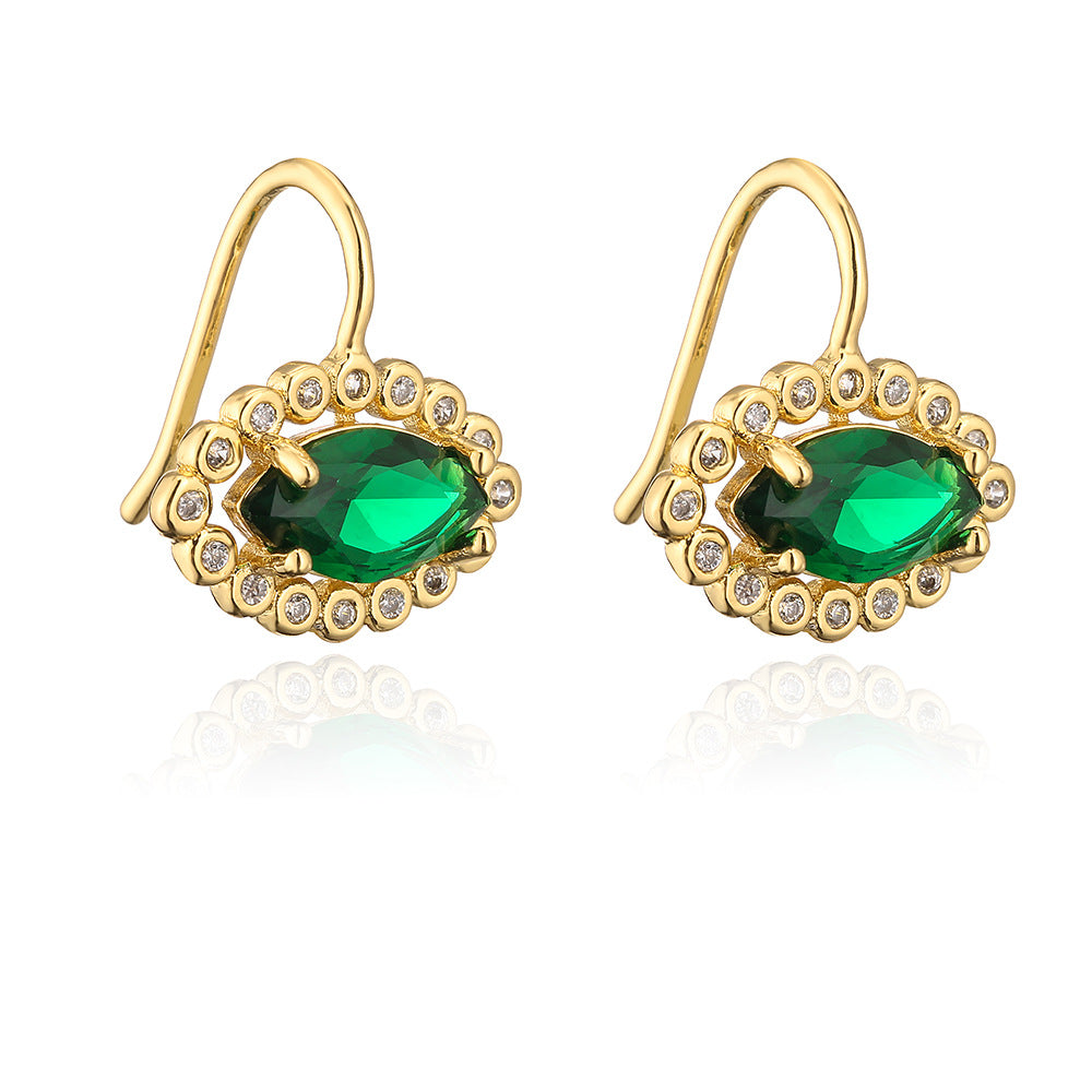 Minimalist Geometric Butterfly Earrings for Women Copper Base with 18K Gold Plating and Zircon Inlay