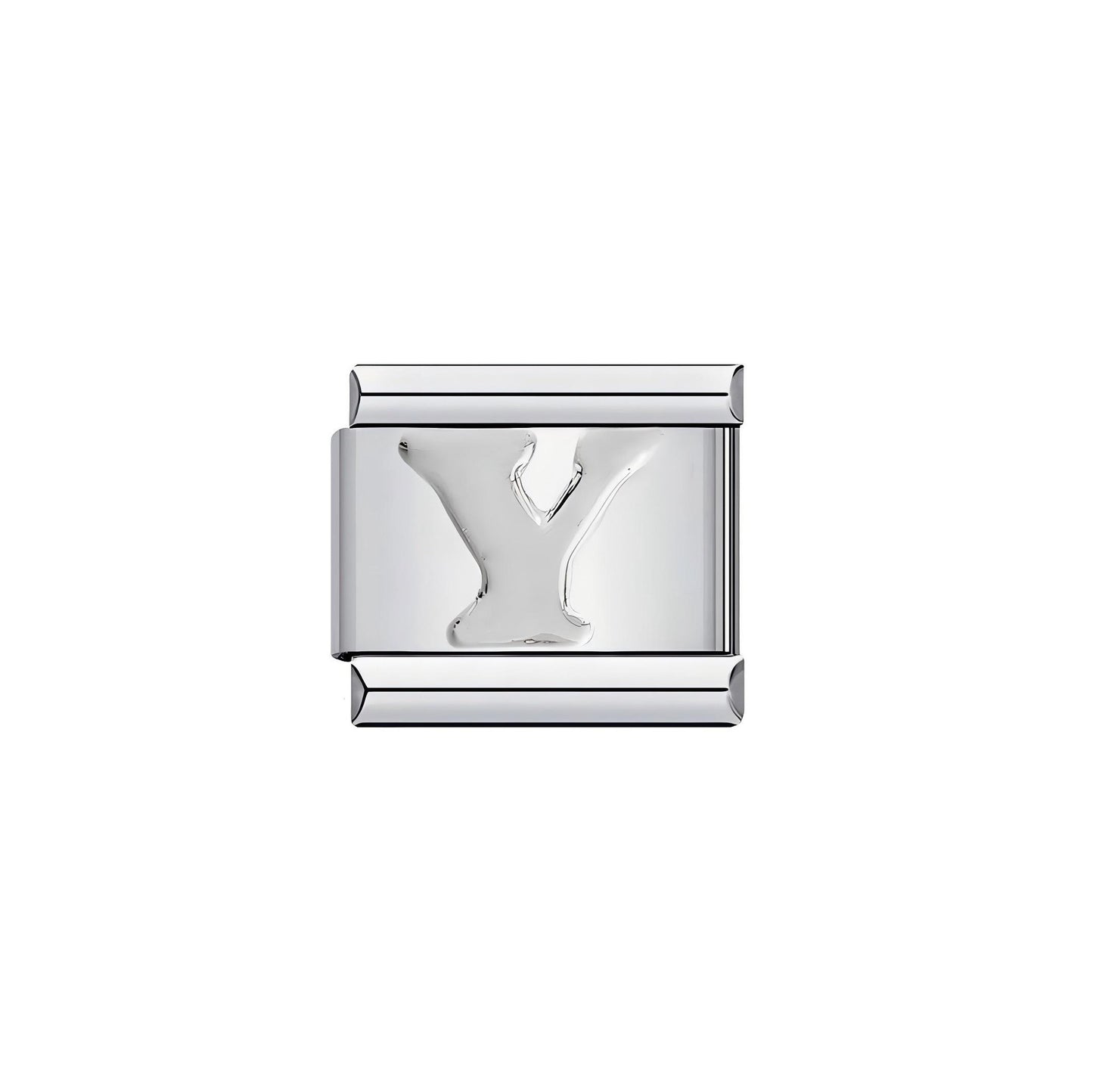 Personalized Stainless Steel Plated Letter Charm Bar Bracelet Unisex DIY Elastic Link Band