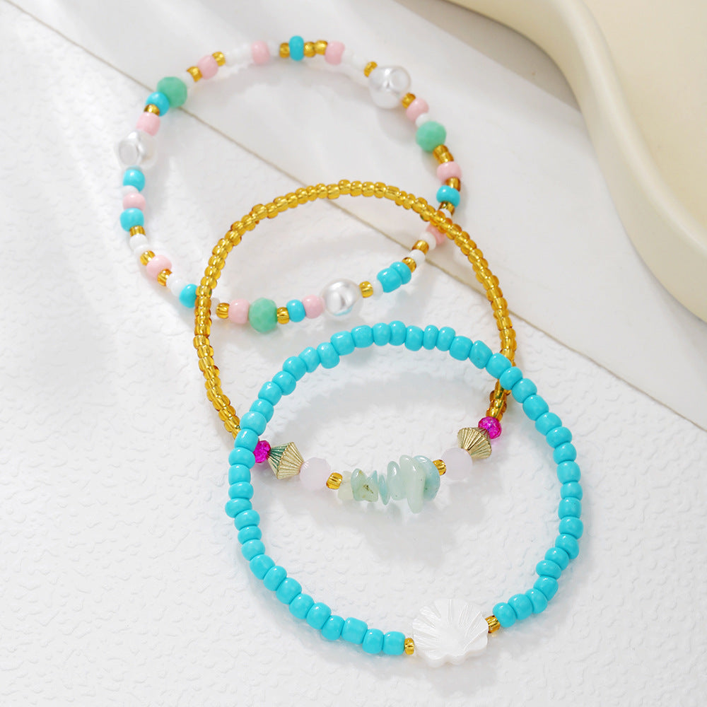 Casual Handmade Seed Beads Shell Imitation Pearl Bracelet