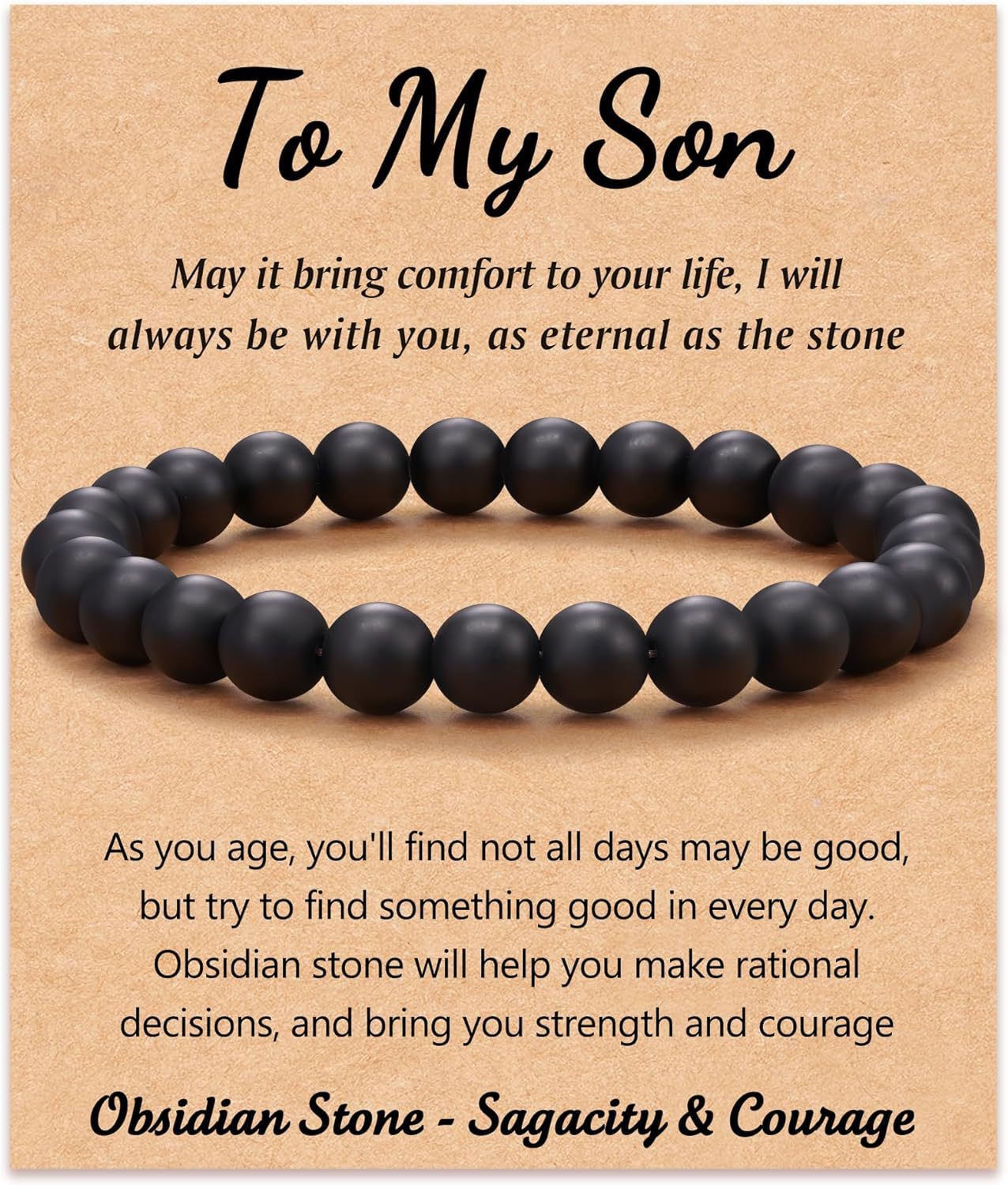 Men's Geometric Round Agate Beaded Bracelet