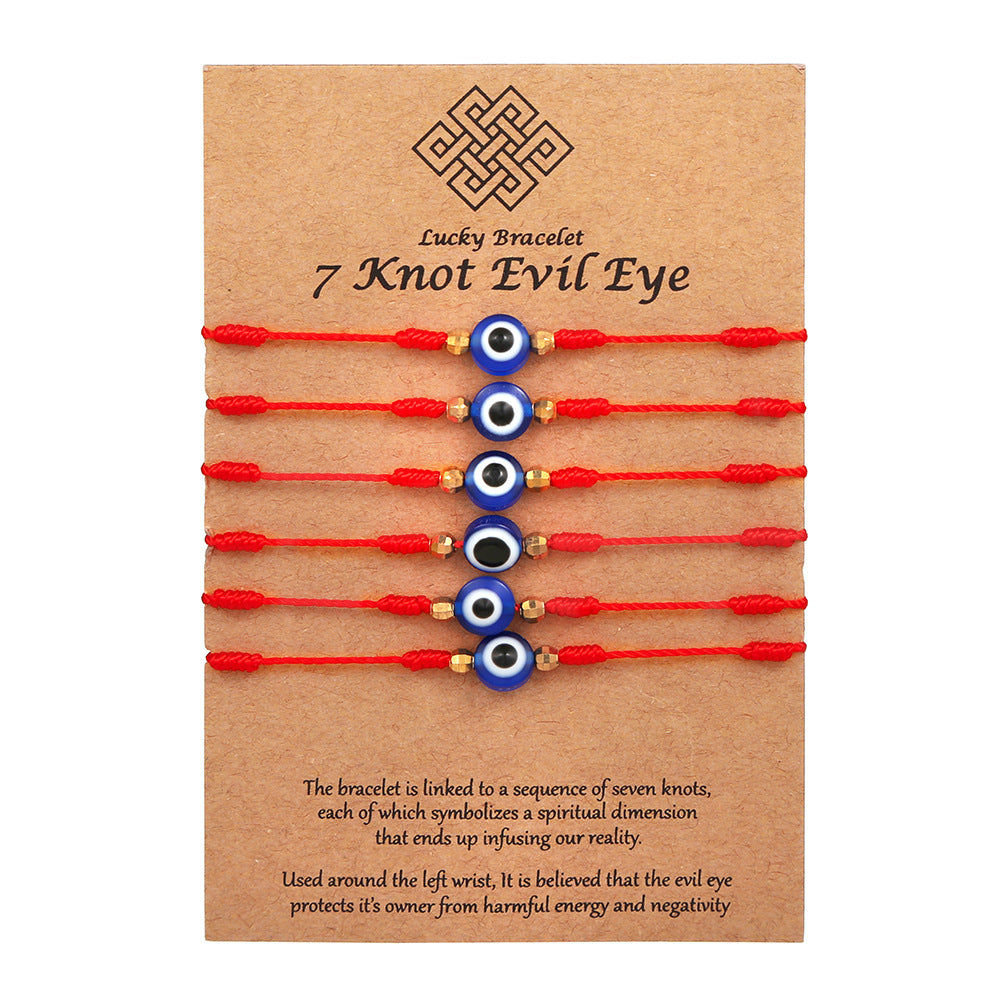 Plated Geometric Round Braided Friendship Bracelet Set for Unisex
