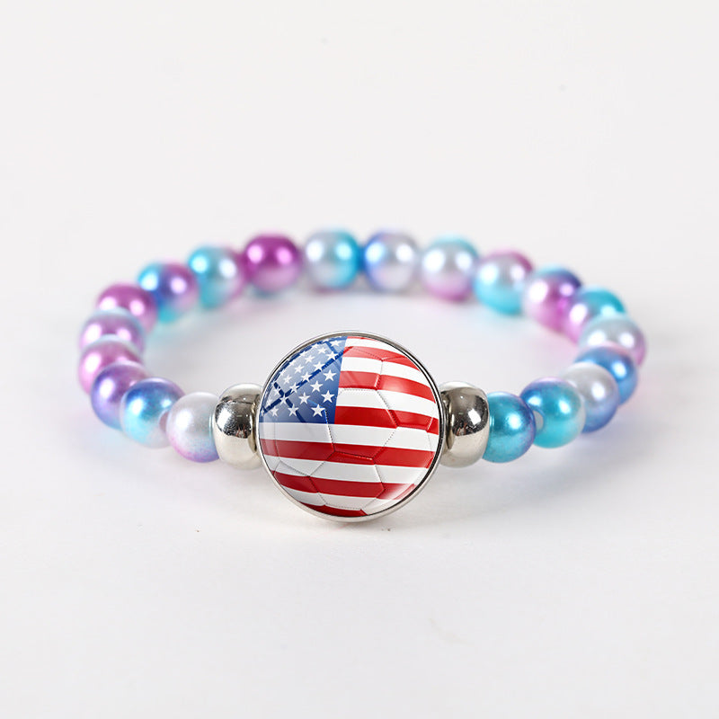 Bracciale unisex rotondo geometrico con perline di cristallo