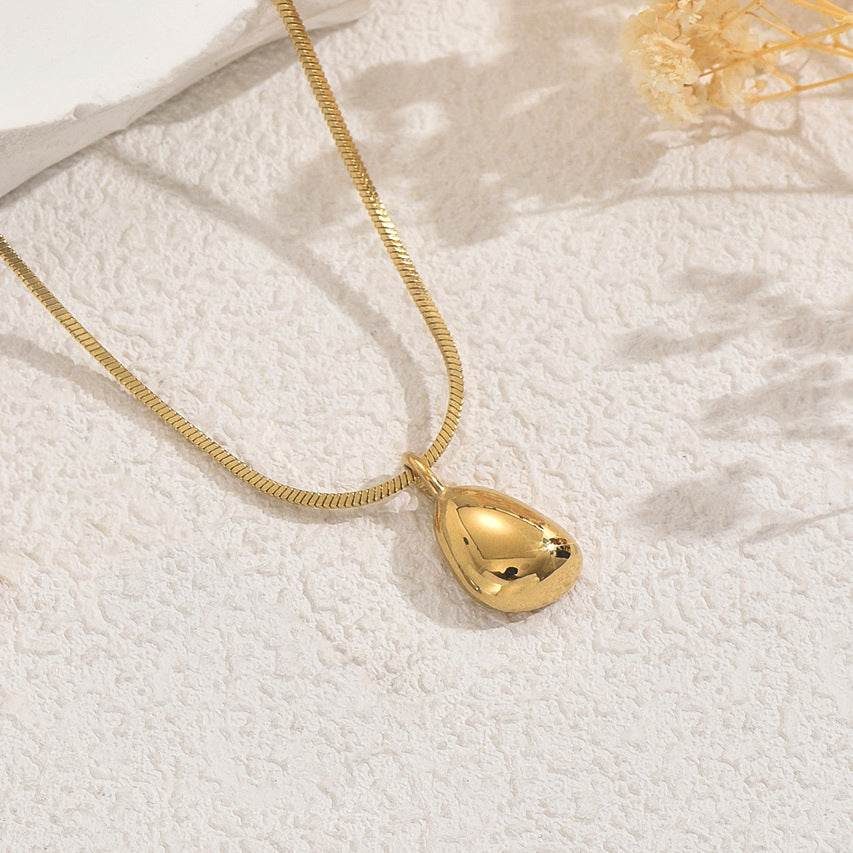 Collana a pendente geometrico minimalista da donna in rame con finitura placcata, catena lunga alla clavicola