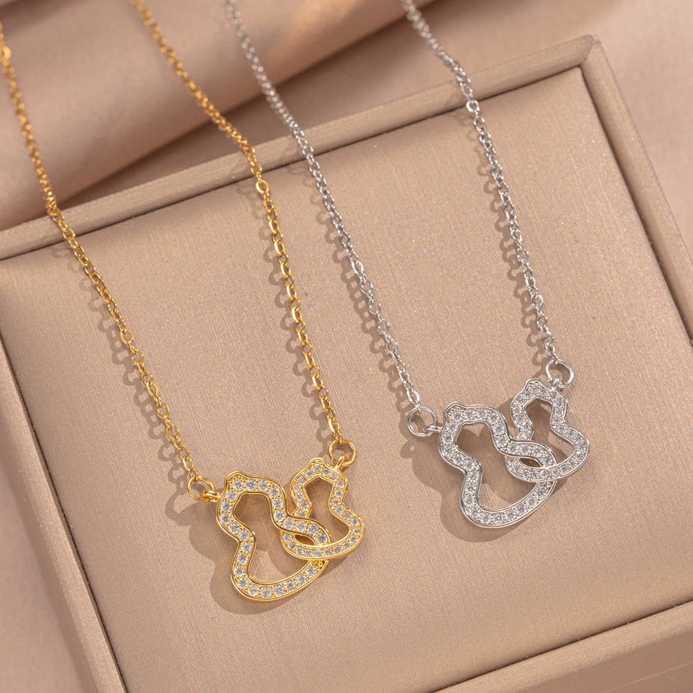 Collana da donna con ciondolo a zucca in zircone placcato oro 18 carati di lusso minimalista