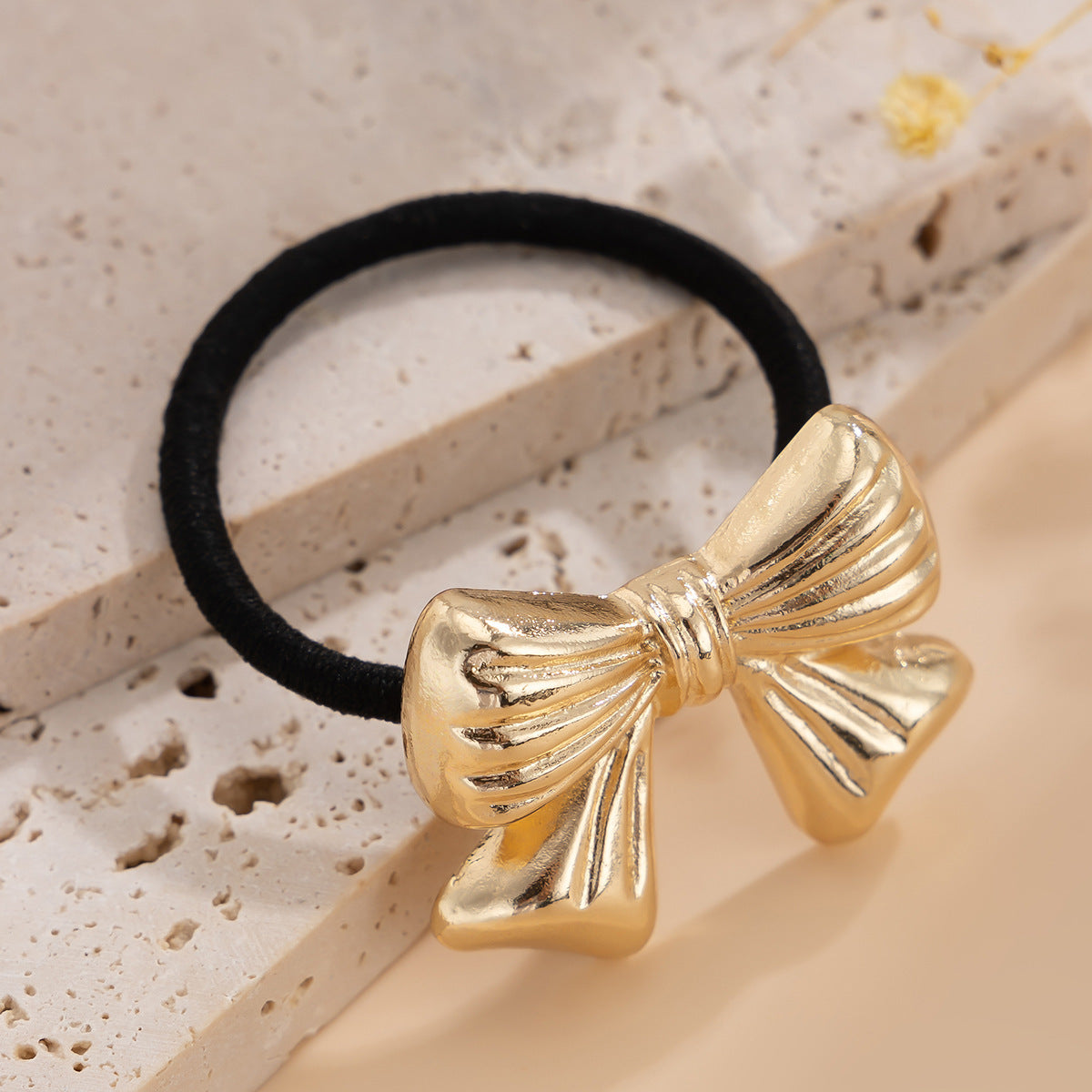 Fashion Polished Alloy Flower Butterfly Imitation Pearl Hair Tie