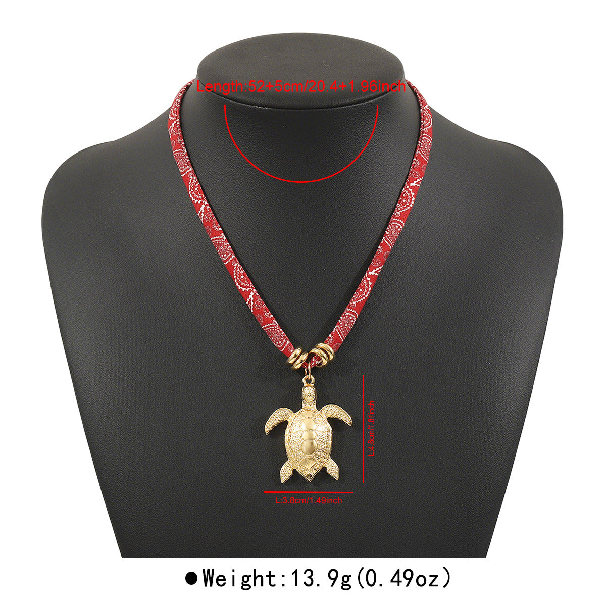 Sweet and Edgy Ocean-Themed Alloy Pendant Necklace with Turtle Seashell Starfish Motifs and Fabric Accents for Women