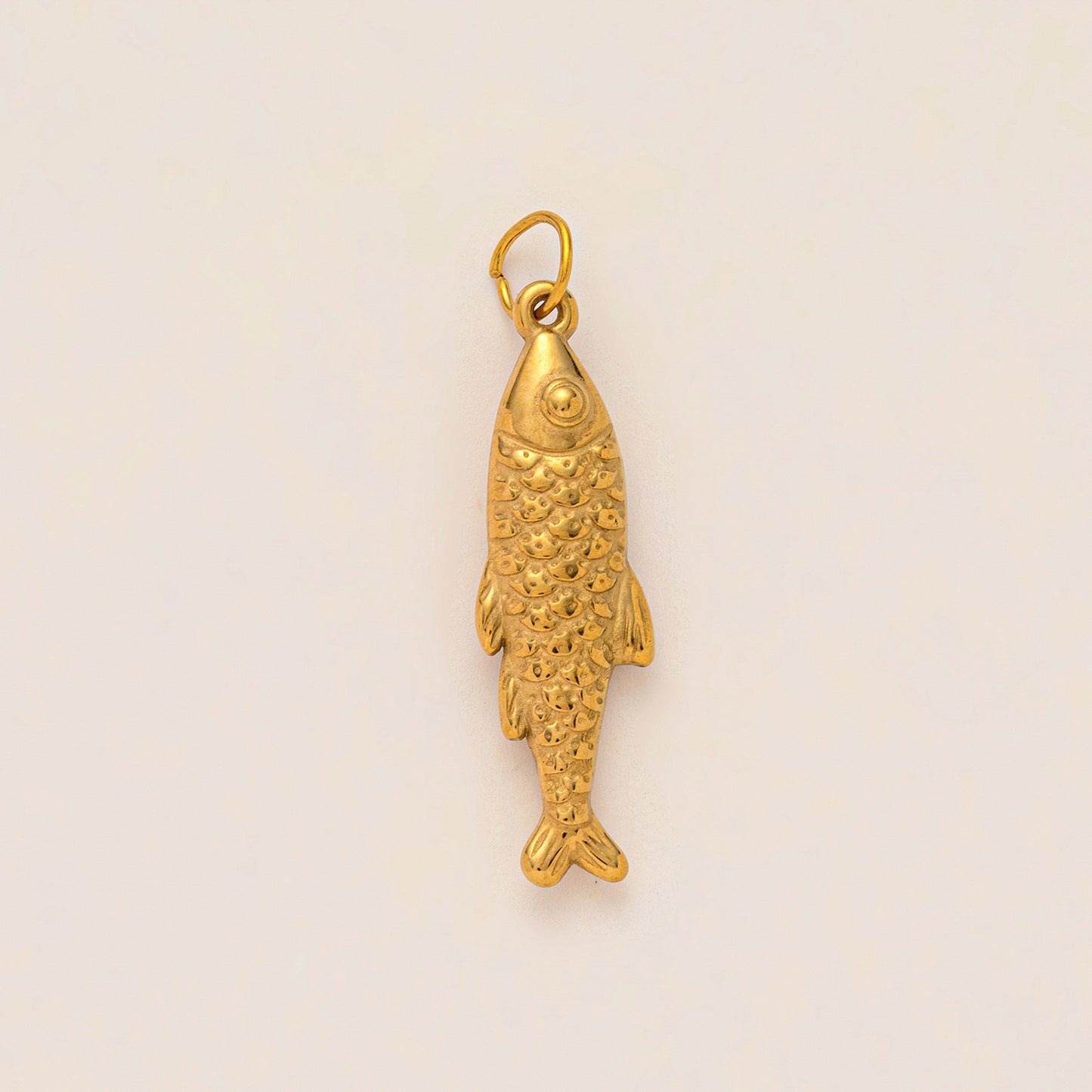 Vintage 18K Gold Plated Stainless Steel Floral Fish Charm Bar