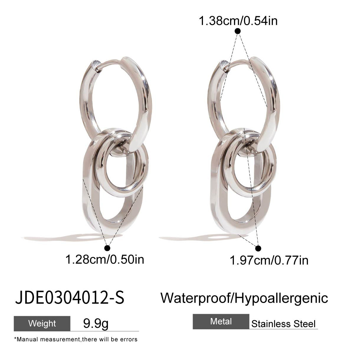 Minimalist Geometric Round Plated Stainless Steel Earrings for Women