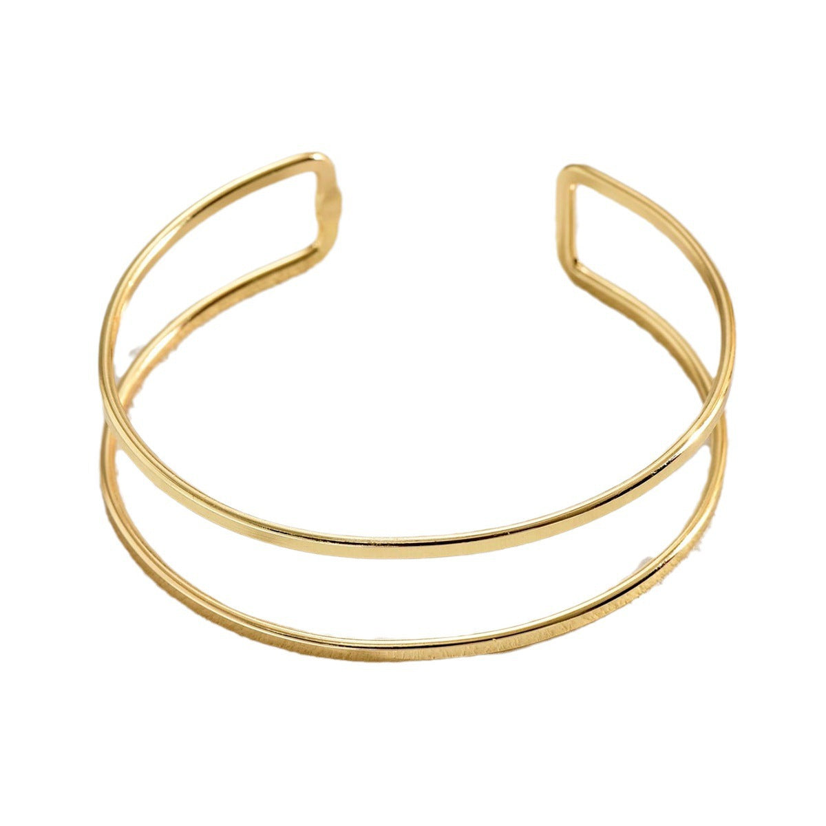Pulsera Larga Irregular Estilo Lujoso para Mujer Brazalete Abierto Ajustable Hecho de Aleación de Zinc con Acabado Galvanizado