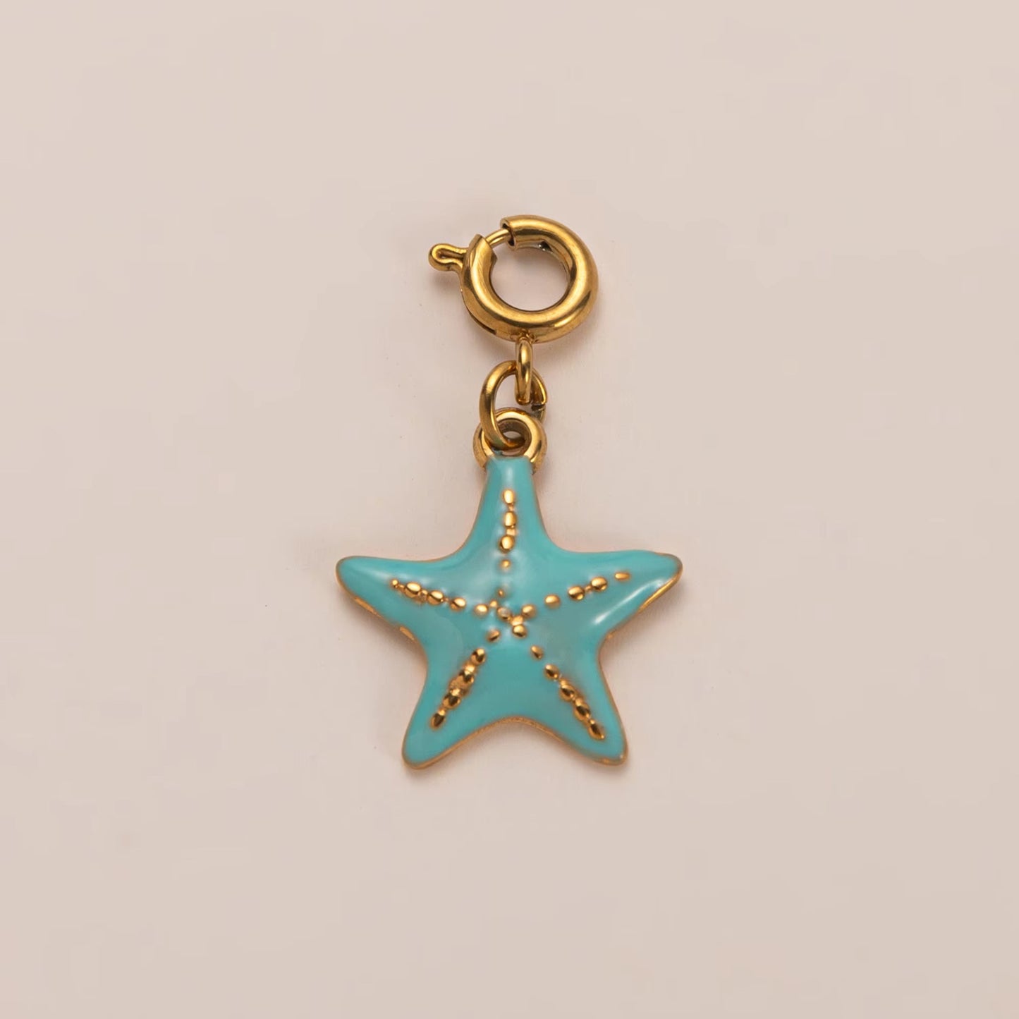 Vintage 18K Gold Plated Stainless Steel Conch Shell Charm Bar