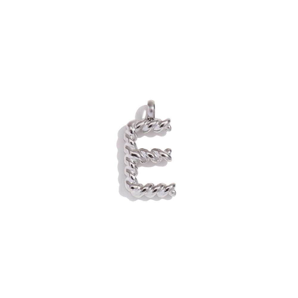 Collana con Pendente a Lettera Intrecciata Placcata in Acciaio Inossidabile, Stile Minimalista, da Donna