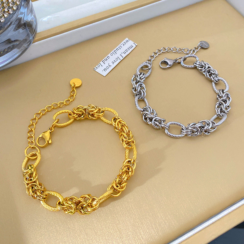 Vintage Streetwear Hip-hop Geometric Plated Titanium Steel Bracelet Unisex