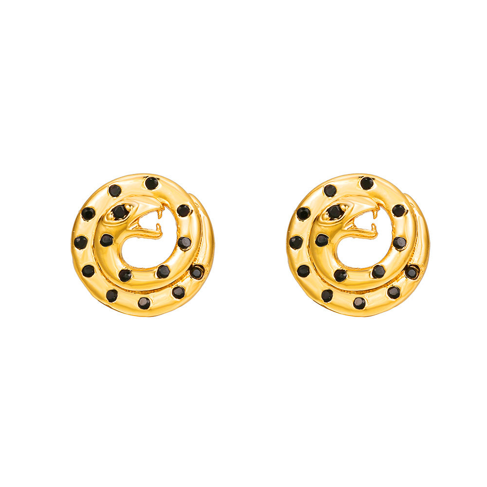 Gold Plated Brass Cubic Zirconia Butterfly Hand Bird Heart Stud Earrings