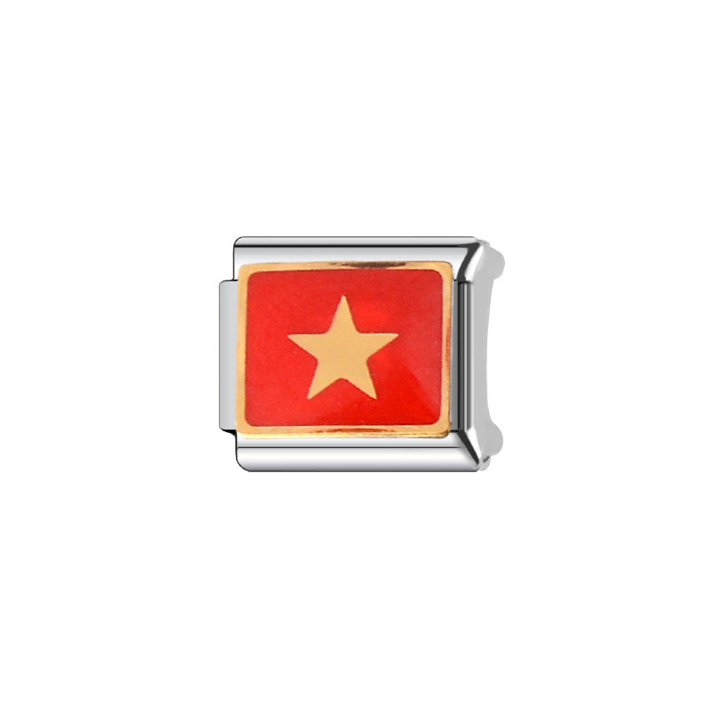 Sweet Cartoon Plated Stainless Steel DIY Charm Bar Bracelet Unisex