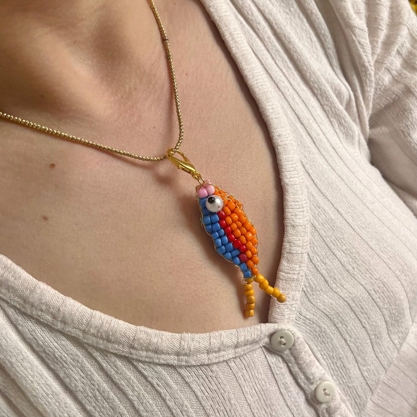 Portachiavi con ciondolo a forma di pesce colorato in acciaio inossidabile placcato, accessorio per borsa
