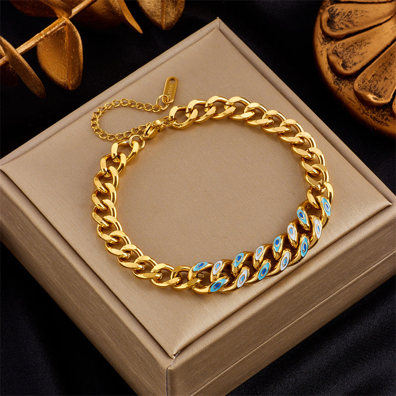Pulsera Minimalista de Moda con Colgantes de Corazón Incrustado de Diamantes de Imitación, Perla, Mariposa y Serpiente en Cadena de Acero Inoxidable Chapada en Oro