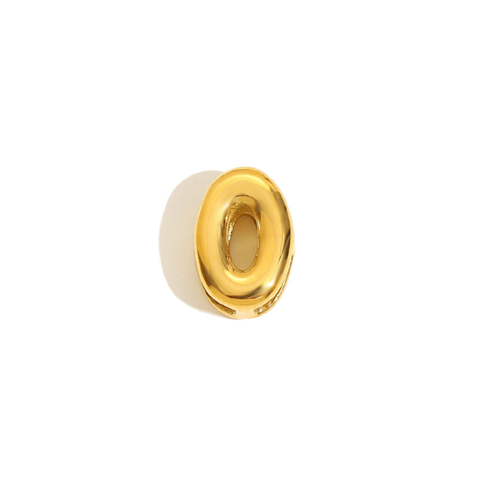 Collana Minimalista con Ciondolo a Lettera da Donna in Acciaio Inox con Placcatura in Oro 18K Design Cavo