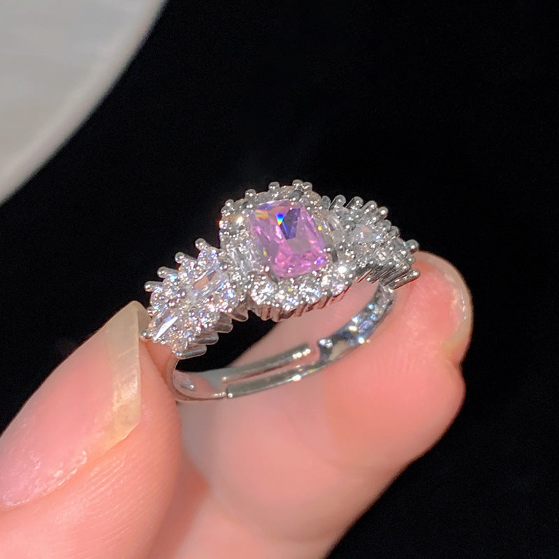 Sweet Cubic Zirconia Inlay Brass Bow Ring for Women