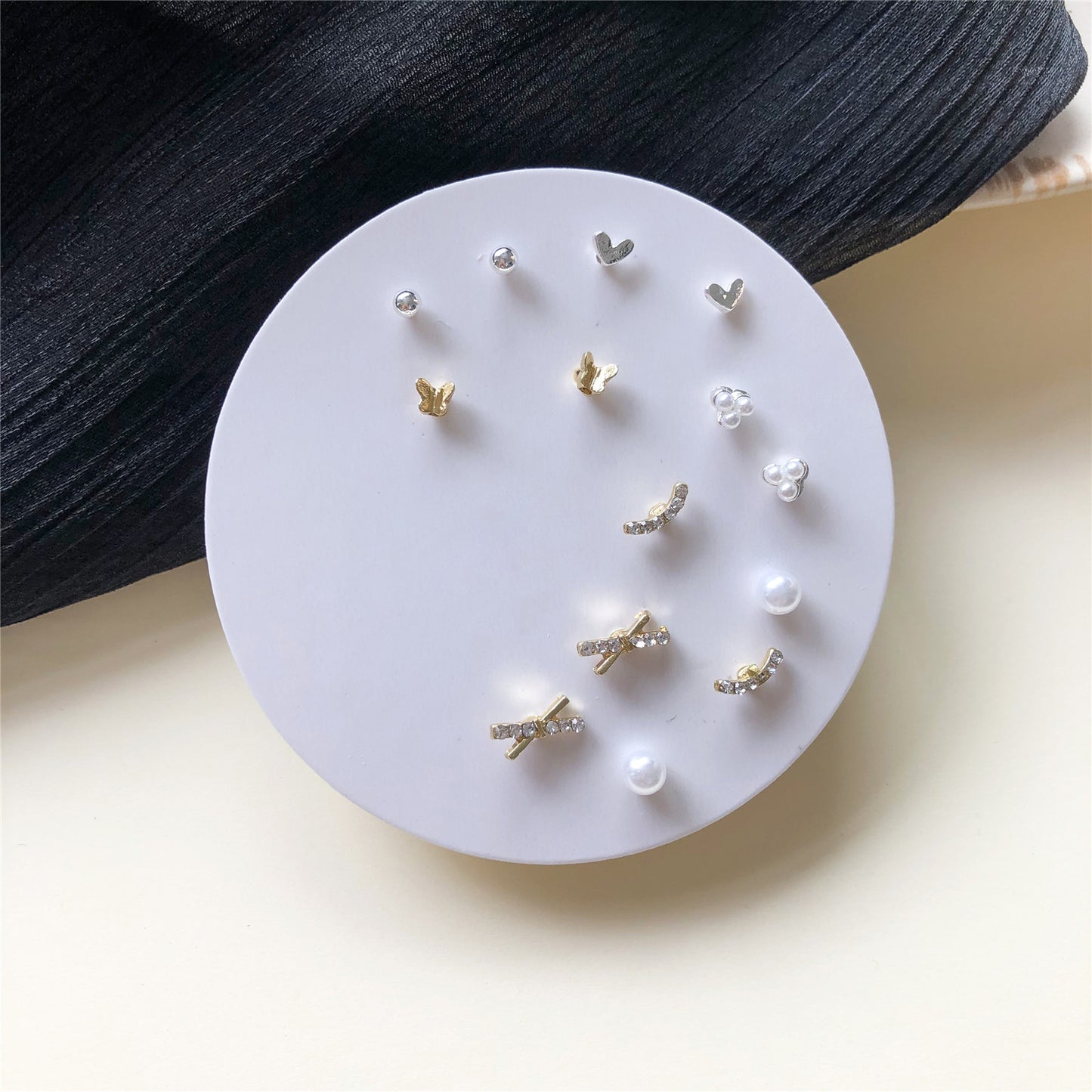 Minimalist Sweet Geometric Alloy Plated Stud Earrings with 925 Sterling Silver Posts for Women