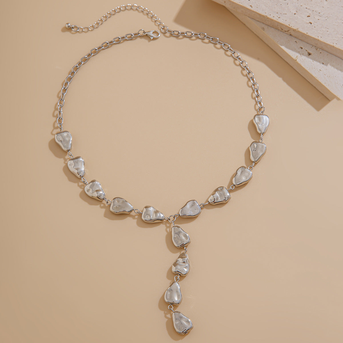 Minimalist Geometric Teardrop Alloy Plated Y-Shape Necklace for Women