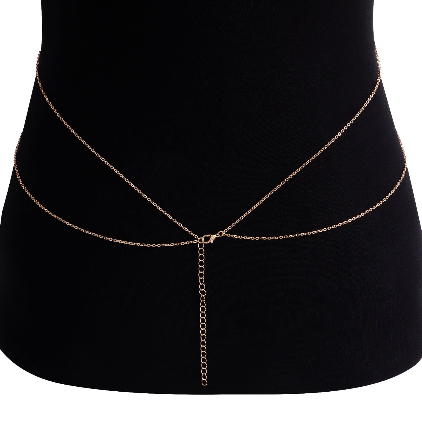 Minimalist Punk Rhinestone Cable Chain Body Chain for Women