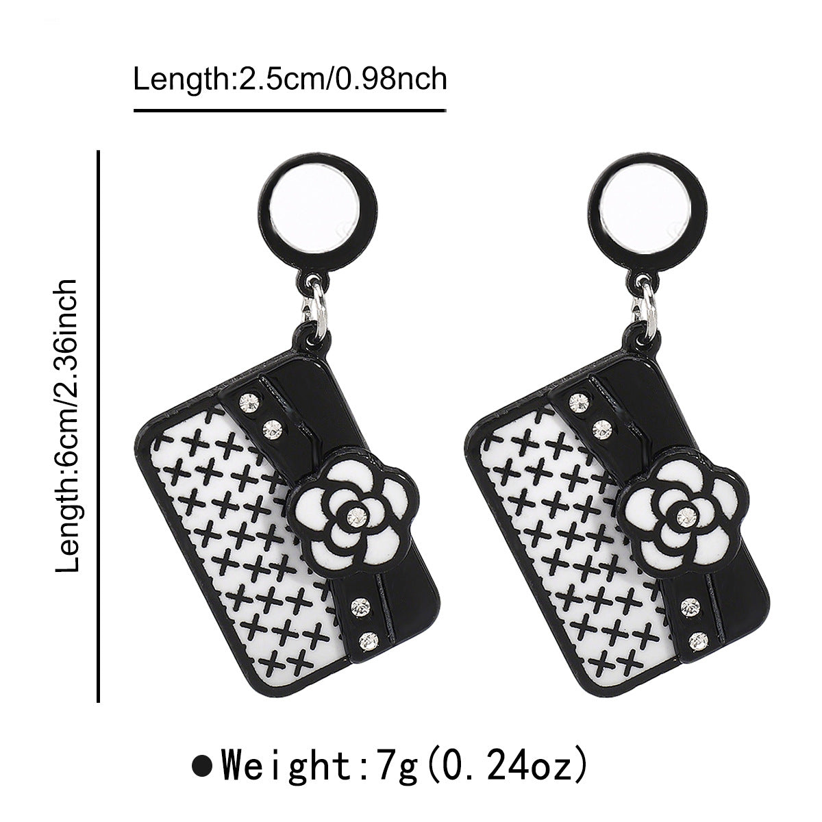 Cute Floral Acetate Stud Earrings with Camellia Design for Women