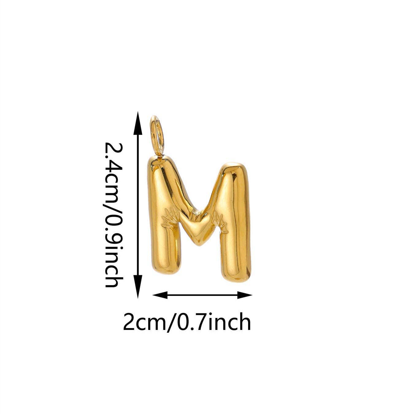 Elegant Plated Stainless Steel Letter Bag Charm
